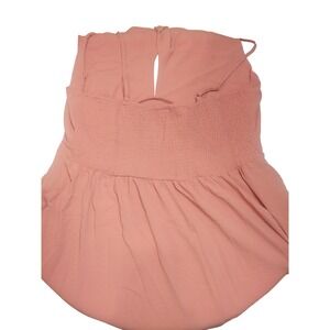 Scomchic Womens 3XL Dusty Rose Pink Button Front Smocked Midi Dress Sleeveless